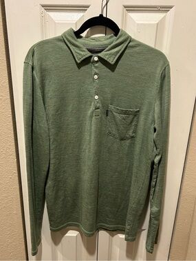 Wooly Merino Wool Polo Shirt Long Sleeve , size M